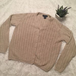 Ann Taylor button up linen/cotton cardigan sweater